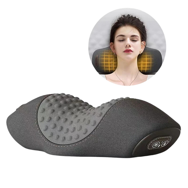 Electric Plugged in Neck Massager Pillow 3 Modes Heating Vibration Massage Neck Stretcher Cervical Neck Traction Relax Massager