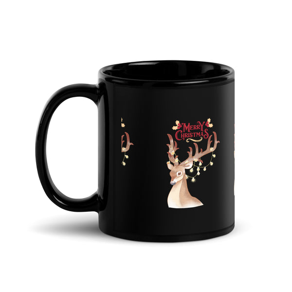 Christmas Black Glossy Mug - Sturdy and Sleek