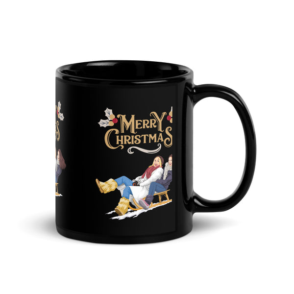 Christmas Black Glossy Mug - Sleek and Stylish Cupboard Essential