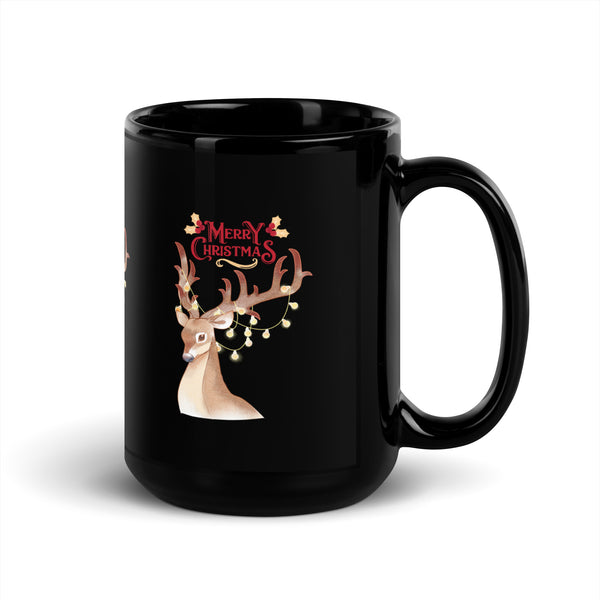 Christmas Black Glossy Mug - Sturdy and Sleek