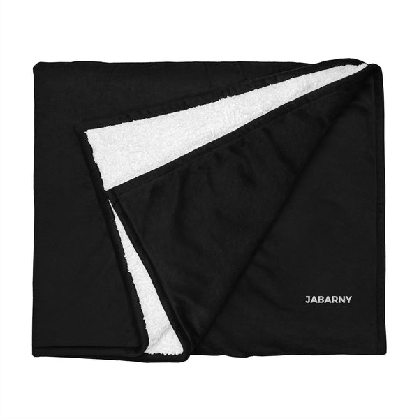 JABARNY Premium Sherpa Blanket | Embroidered, Dual-Sided Comfort | Cozy Home & Travel Companion