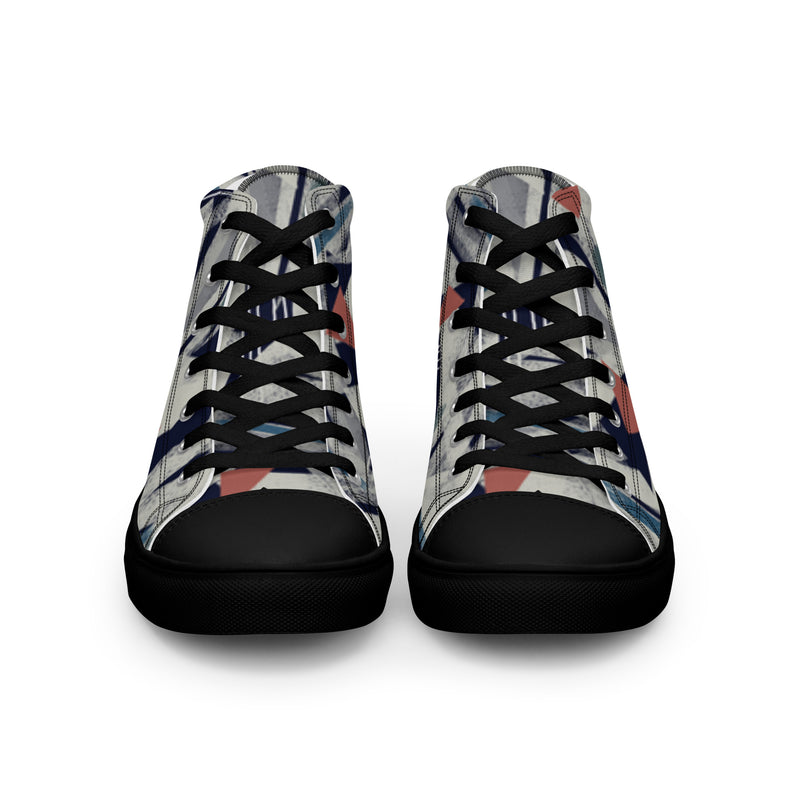 Men's High Top Canvas Shoes - Handmade, Trendy, and Stylish