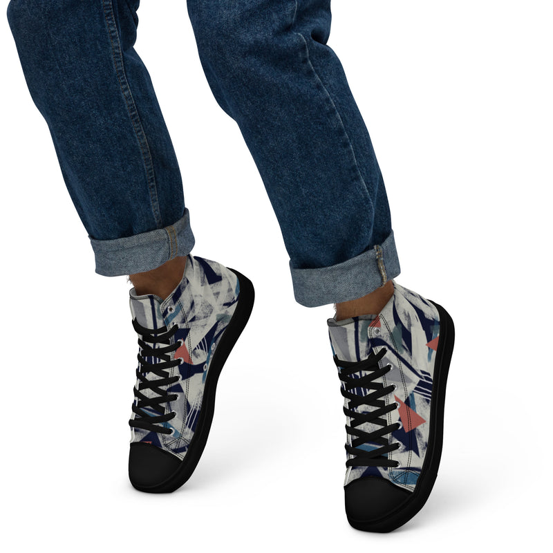 Men's High Top Canvas Shoes - Handmade, Trendy, and Stylish