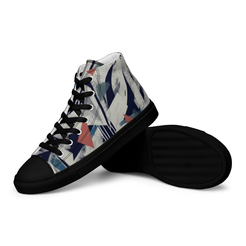 Men's High Top Canvas Shoes - Handmade, Trendy, and Stylish