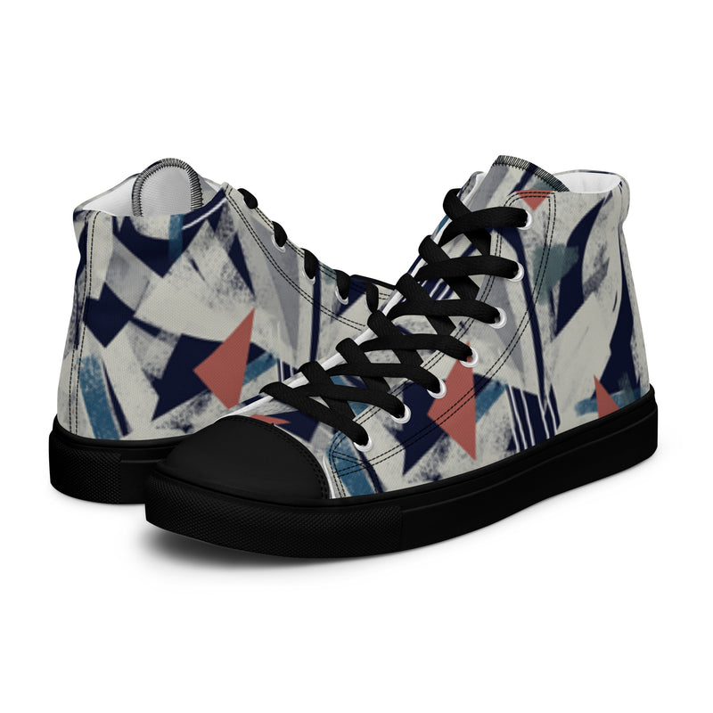 Men's High Top Canvas Shoes - Handmade, Trendy, and Stylish