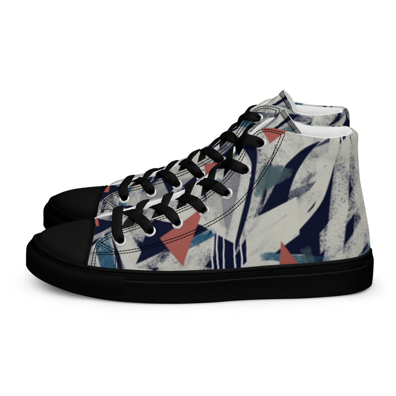 Men's High Top Canvas Shoes - Handmade, Trendy, and Stylish