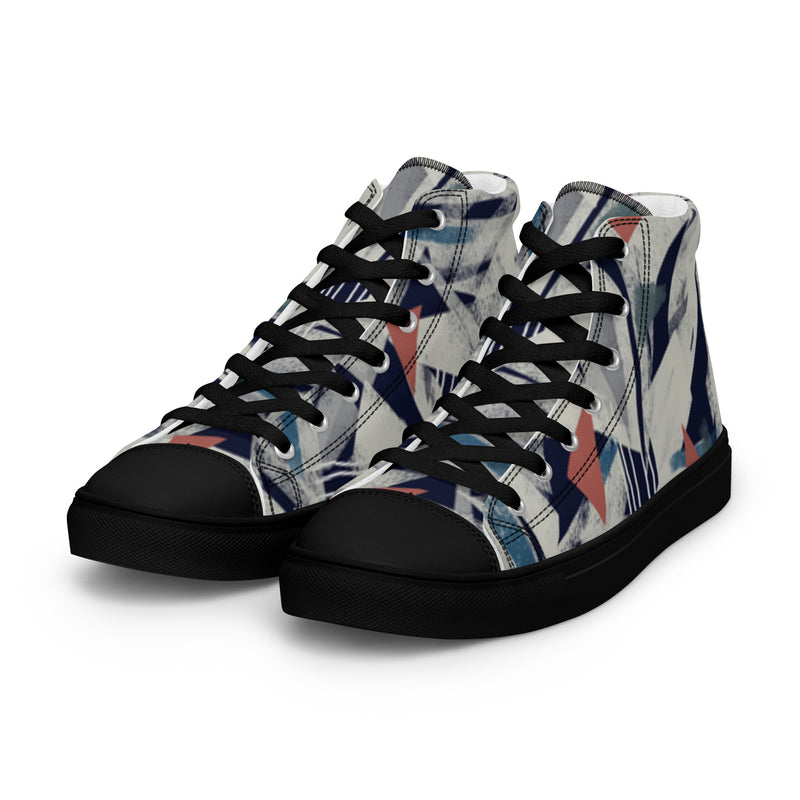 Men's High Top Canvas Shoes - Handmade, Trendy, and Stylish