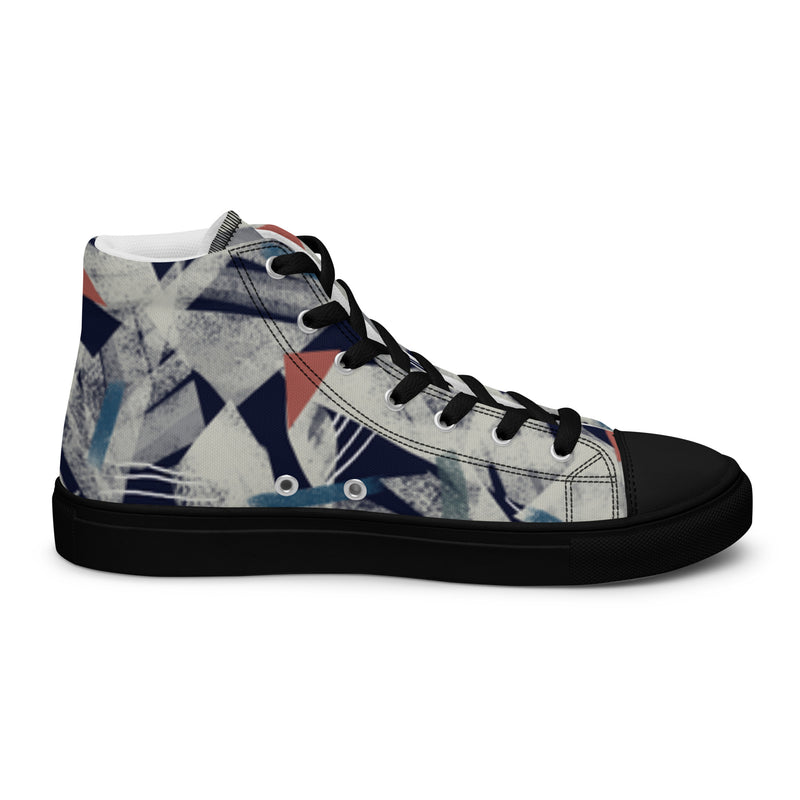 Men's High Top Canvas Shoes - Handmade, Trendy, and Stylish