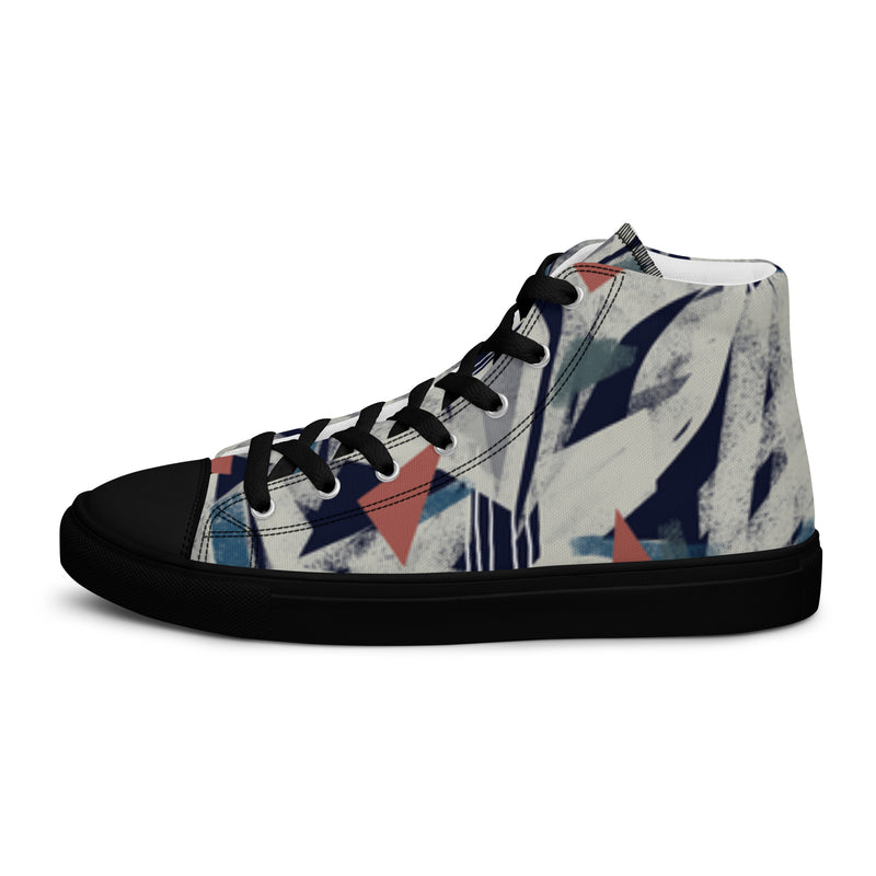 Men's High Top Canvas Shoes - Handmade, Trendy, and Stylish