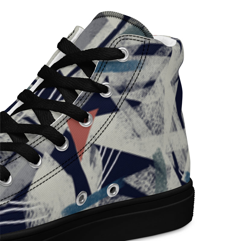 Men's High Top Canvas Shoes - Handmade, Trendy, and Stylish