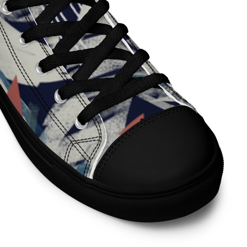 Men's High Top Canvas Shoes - Handmade, Trendy, and Stylish