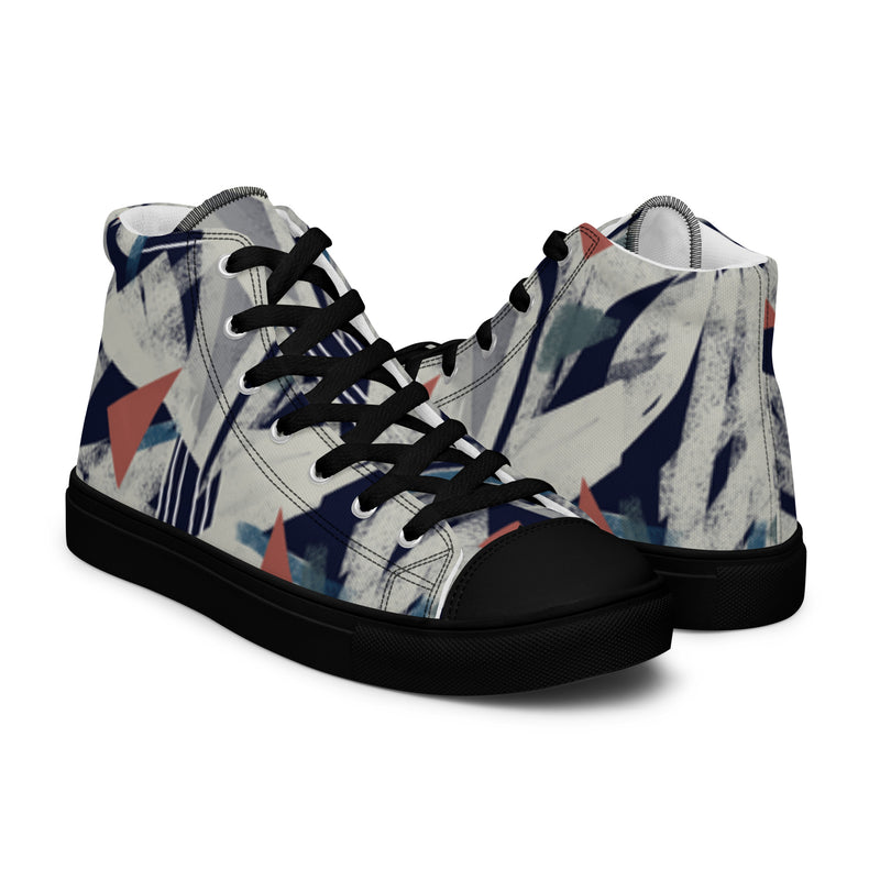 Men's High Top Canvas Shoes - Handmade, Trendy, and Stylish