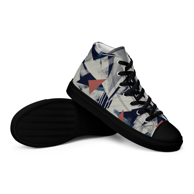 Men's High Top Canvas Shoes - Handmade, Trendy, and Stylish