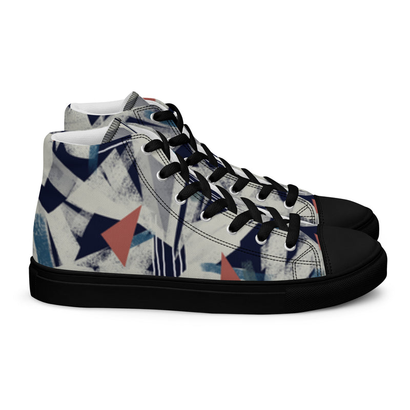 Men's High Top Canvas Shoes - Handmade, Trendy, and Stylish