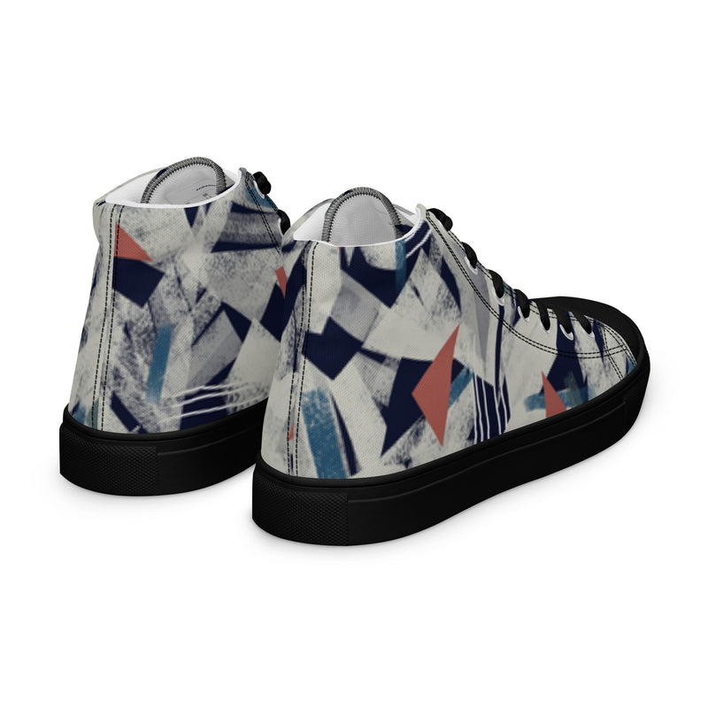 Men's High Top Canvas Shoes - Handmade, Trendy, and Stylish