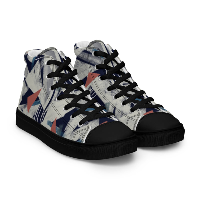 Men's High Top Canvas Shoes - Handmade, Trendy, and Stylish