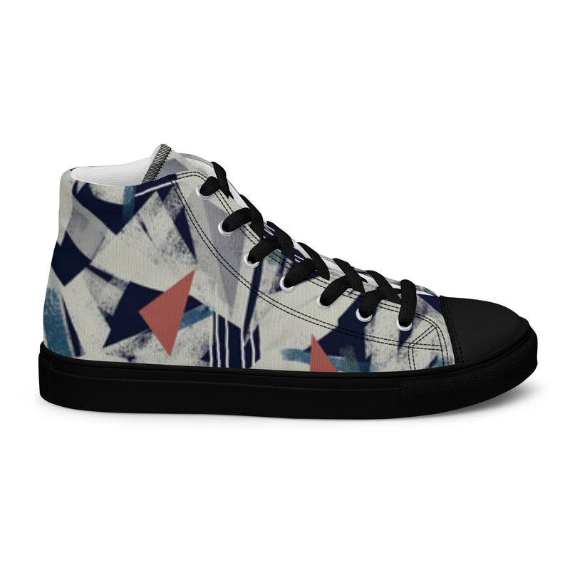 Men's High Top Canvas Shoes - Handmade, Trendy, and Stylish