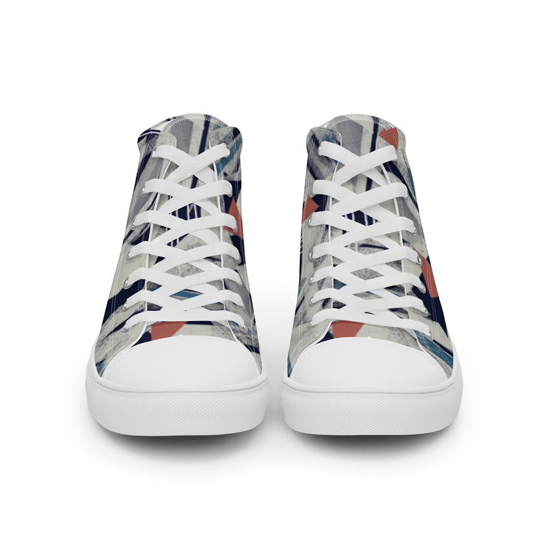 Men's High Top Canvas Shoes - Handmade, Trendy, and Stylish