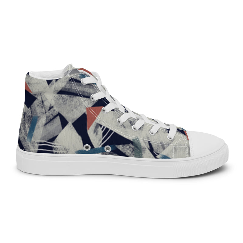 Men's High Top Canvas Shoes - Handmade, Trendy, and Stylish