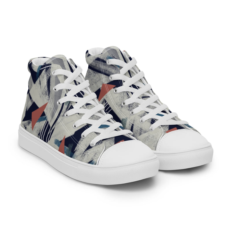 Men's High Top Canvas Shoes - Handmade, Trendy, and Stylish