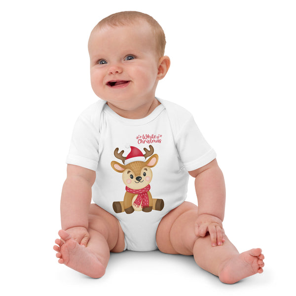 Christmas Organic Cotton Baby Bodysuit - Sustainable, Soft, and Stylish