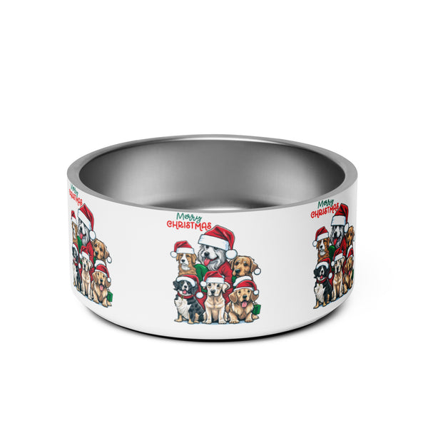 Christmas Pet Bowl - Stainless Steel, Anti-Slip, and Durable