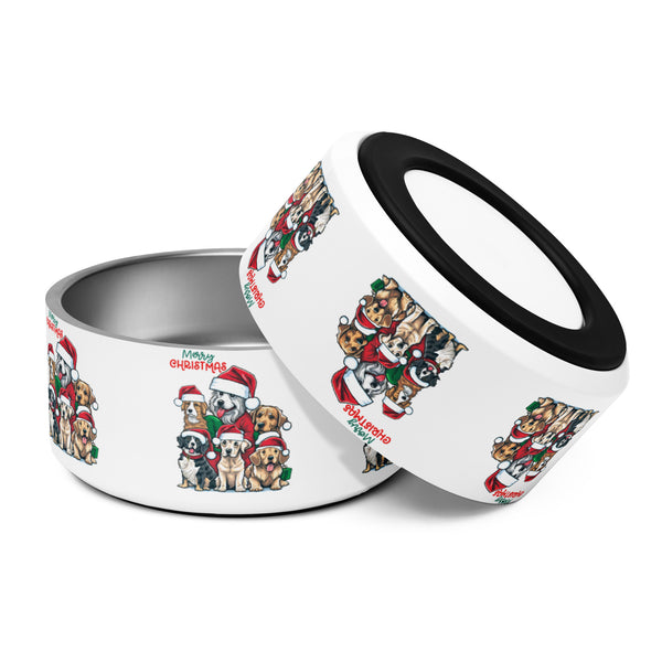 Christmas Pet Bowl - Stainless Steel, Anti-Slip, and Durable