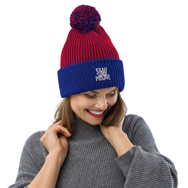 Pom-Pom Beanie - Soft and Cozy Knit Ribbed Design