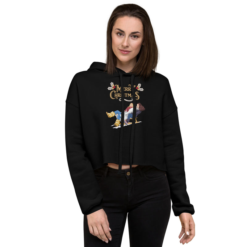 Christmas Women's Crop Hoodie - Trendy and Fashion-Forward