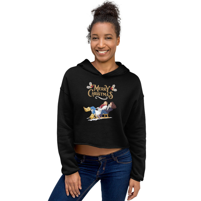 Christmas Women's Crop Hoodie - Trendy and Fashion-Forward