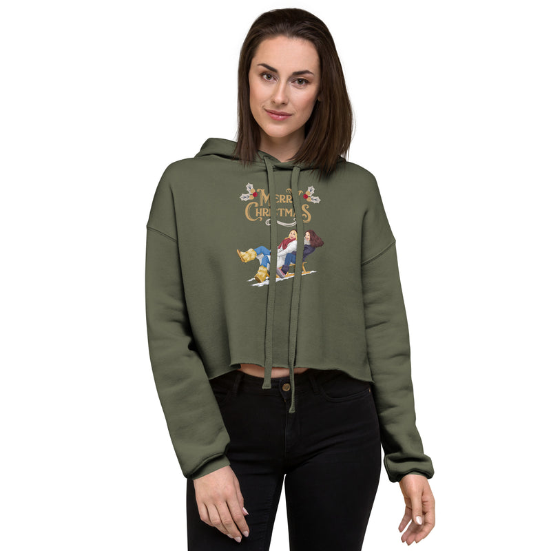 Christmas Women's Crop Hoodie - Trendy and Fashion-Forward