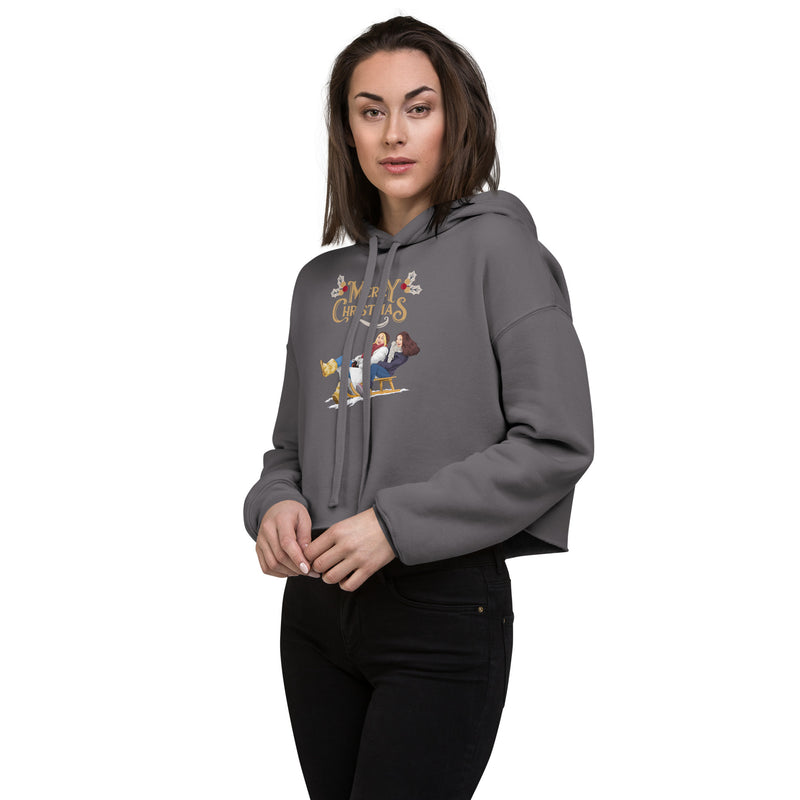 Christmas Women's Crop Hoodie - Trendy and Fashion-Forward